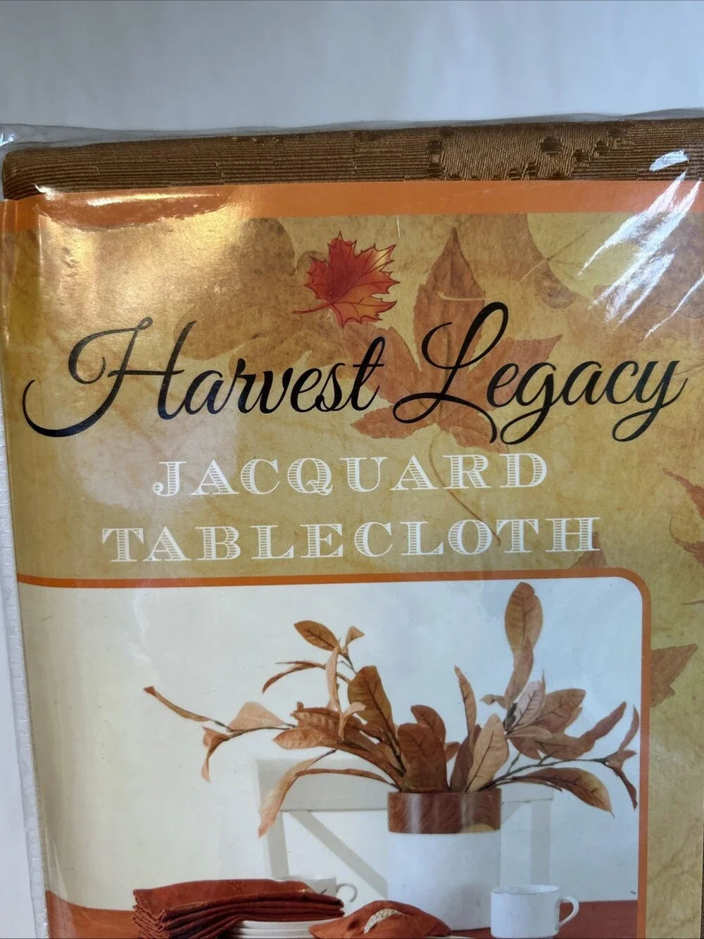 Benson Mills Harvest Legacy Jacquard Tablecloth 60 X 104 Rectangle Amber